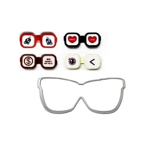 Stainless Steel DIY Glasses Shape Cookie Cutter Biscuit Cake Baking Mold Fruit Vegetable Mould Baking Cutter Cookie Mould