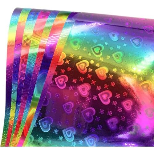 SUNICE Holographic Rainbow Effect Sticker Vinyl for circut Decoration 4 color pack Different size Choice Cup Car Use DIY