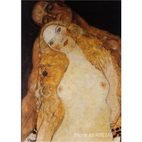 Artwork of Gustav Klimt Adam and Eve Nude art reproduction paintings handmade High Quality