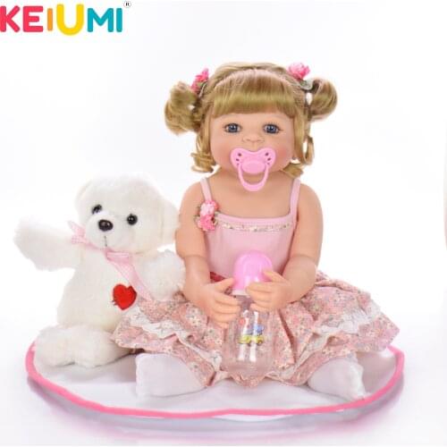 KEIUMI 22 Inch Silicone Baby Dolls Lifelike 55cm Full Body Baby Reborn Girl Doll DIY Toy For Kids Birthday Christmas Gift