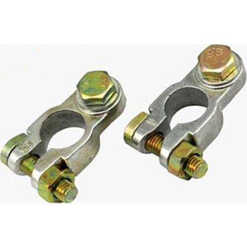 A Pair Zinc Alloy Battery Terminal with M8 Screw Car Battery Pile Head 34MMx52MM (Positive 19MM Negative 17MM)