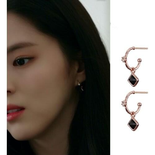 Korean Drama The World of the Married Fashionable new style exquisite high quality semicircle Earrings