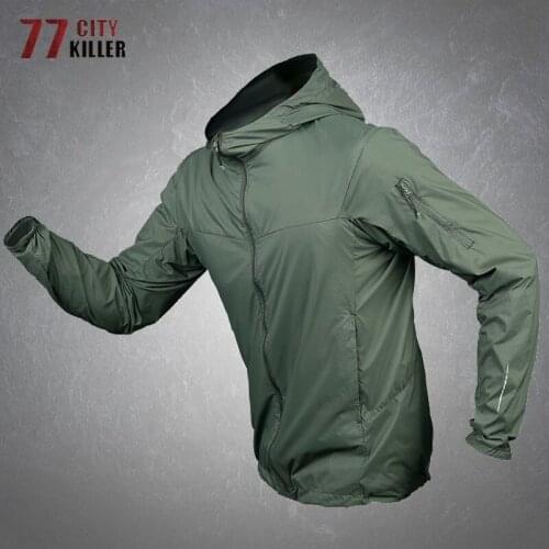 New Summer Breathable Skin Jacket Mens Outdoor Sunscreen Waterproof Quick Dry Hooded Windbreaker Mens Tactical Military Jackets