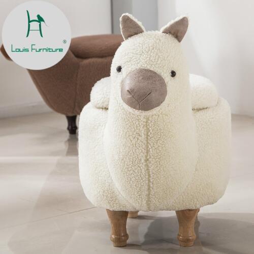 Louis Fashion Cartoon Animal Stool Low Shoes Sofa Alpaca Foyer Store Goods Test Foot