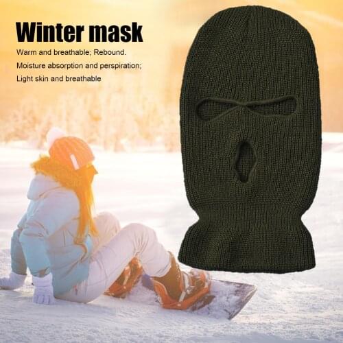 3 Hole Full Face Mask Autumn Winter Knit Cap for Ski Cycling Army Tactical Mask Balaclava Hood Motorcycle Helmet Unisex Hats