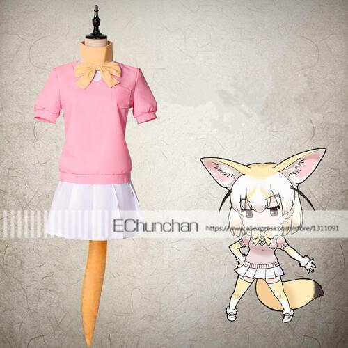 2017 New arrival Kemono Friends Vulpes zerda Cosplay Costume Japanese Anime Uniform Suit Outfit Clothes