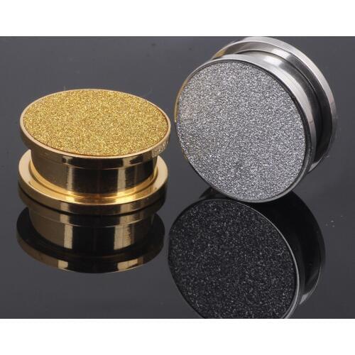 New Surgical Stainless Steel Ear Plug Gauges Screw Fit Back Flesh Tunnel Expander Piercing Body Jewelry