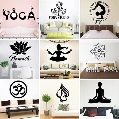 New Design Yoga Vinyl Wall Sticker Wallpaper For Yoga Studio Decoration Diy Home Bedroom Decor Murals Dekoration