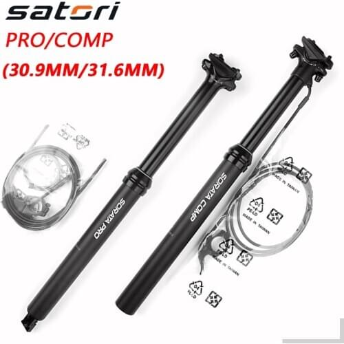 SATORI MTB External/Internal Air Seatpost 125/150mm travel 440/460mm Remote seat post 30.9mm 31.6mm Height Adjustable Seatpost
