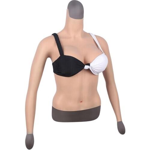 Silicone Bodysuit D Cup Breast Forms Breastplate Fake Boobs Crossdresser Cosplay