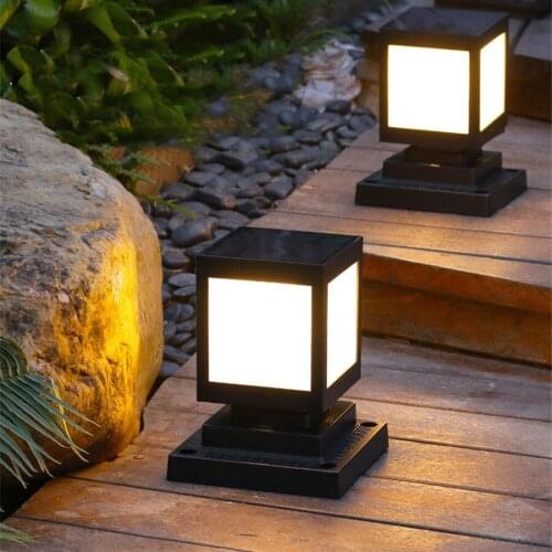 BEIAIDI Solar Pathway Ground Light Outdoor Garden Patio Backyard Landscape Light Solar Villa Hotel Park Pathway Pillar Post Lamp