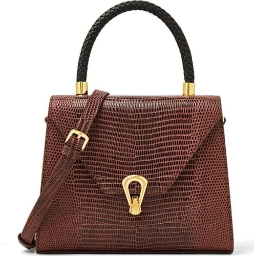 OUSSON Leisure Large Capacity Crossbody Bag Fashion Tote Handbag Bags Multifunctional Lizard Pattern Small Square Bag For Women