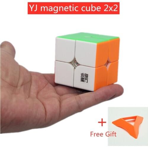 YJ Puzzle Magic Cube Original Yongjun Yupo v2 M 2x2x2 Magnetic Speed Cube 2x2 2M Neo cubo magico Professional Educational Toys