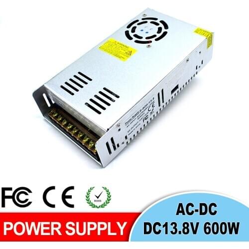 Factory OutletSingle Output DC13.8V Power Supply Switching 43.5A 600W Power Source 110V 220V AC DC SMPS For Led Strip Lamp Light