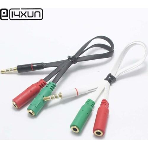 1pcs 3.5mm 3Pole Male plug to Female jack 3.5 Gold Plated Audio Connector with Cable 2 in 1 Stereo Headset Dual Track Headphone