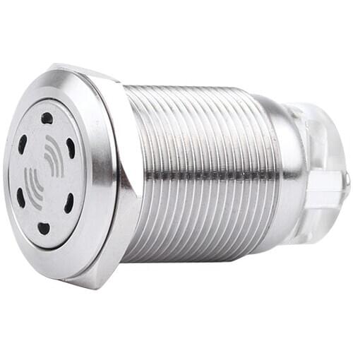 10pcs 19mm Metal Buzzer Intermittent Flash Stainless Steel High-decibel LED Acousto-optic Alarm 12V24V220V