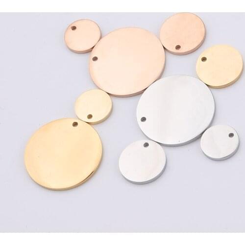 Stainless Steel Blank Round Tag 1.8mm Thickness Steel/gold/rose Gold Color 12/15/25mm Round Pendant Wholesale 10pcs