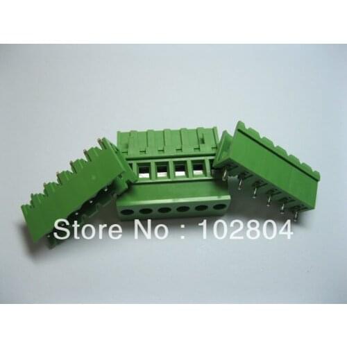 120 Pcs Pitch 5.08A 5.08mm 6way/pin Straight-pin Screw Terminal Block Connector Pluggable Type 2EDCD-5.08A-2EDCR Green HOT Sale