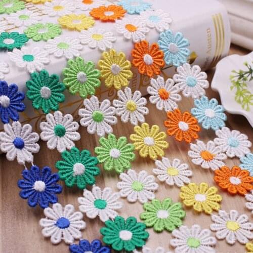 2Yards/Lot Beautiful Flower Embroidered Lace Ribbon Trim Lace Fabric Dress Sewing Lace Supplies Material Clothing Accessories