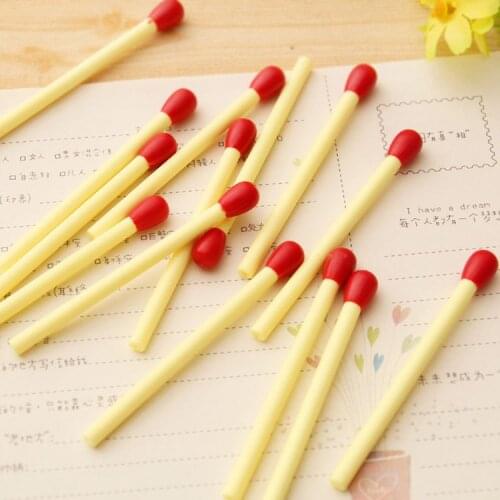 20pcs/lot Korean Stationery Cute Mini matchstick Pen Advertising Creative Bent School Office Ballpoint Pens