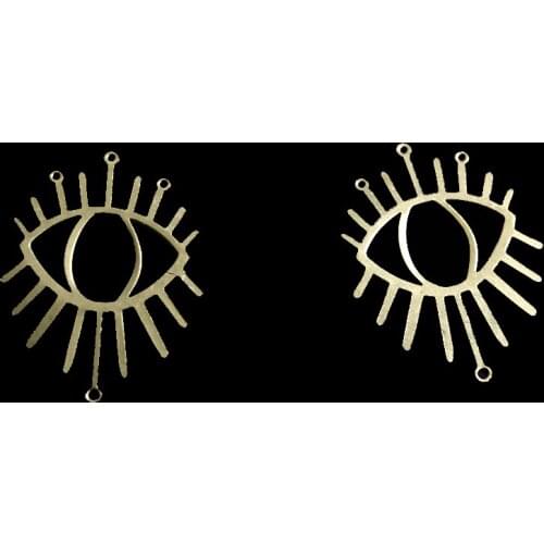 2021 new brass double hanging cat eye earring pendant jewelry pendant handmade diy jewelry accessory material