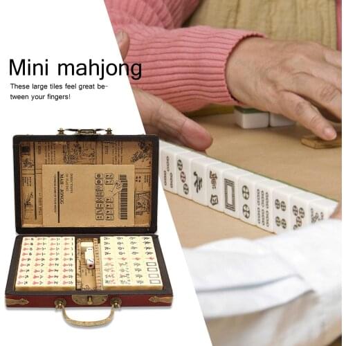 22x15x4cm Portable Chinese Mahjong Game Set with Mahjong Box Travel For Party Play Fun Entertainment Fun Family Board Games