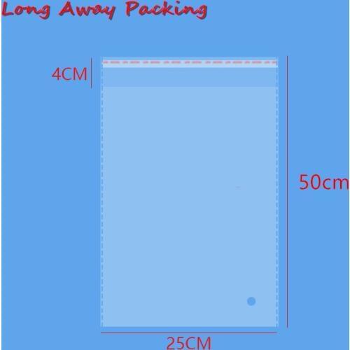 25*50 25*46+4 cm Clear Resealable Cellophane/BOPP/Poly Bags Transparent Opp Bag Packing Plastic Bags Self Adhesive Seal
