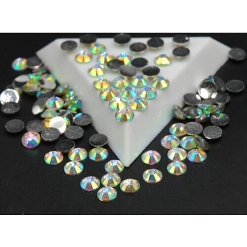 2MM 3MM 4MM 5MM 6.5MM 3D Stones Crystal Clear AB Glue On Flatback Acrylic Rhinestone For Beauty Scrapbooking Crafts Decorations