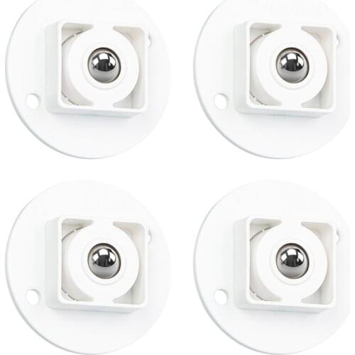 4pcs Stainless Steel Adhesive Pulley Paste Pulley Storage Box Roller Self Casters Pulley Cabinet Trash 360° Caster No Scratches