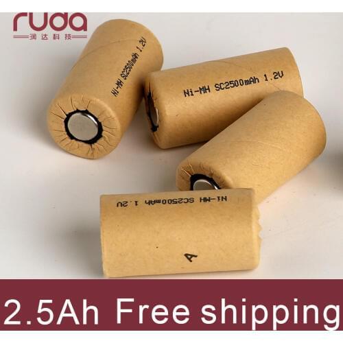 2500mAh 5Pcs high power battery cell,power tool battery,Power Cell,Ni Mh recharge battery,Discharge rate 10C