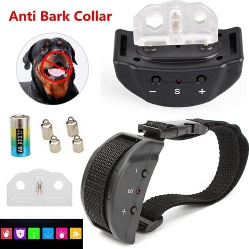 50PCS Fashion Automatic Anti Bark Dog Collar Static Shock Pet Training Controller Stop Barking (Color: Black)