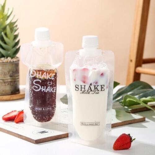 20pcs Stand Up Plastic Drink Packaging Bag Spout Pouches for Beverage Liquid Juice Milk Shake Coffee