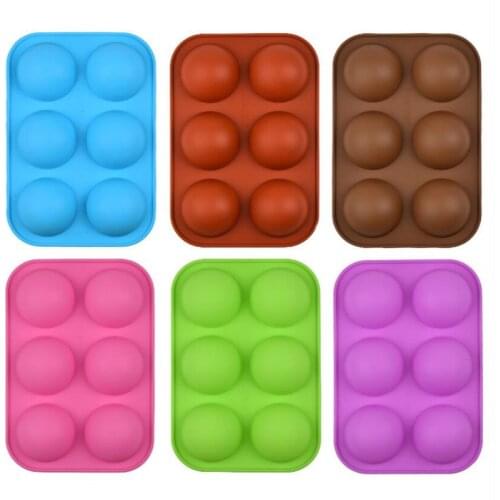 6 DIY Cavity Half Sphere Circle Silicone Chocolate Cupcake Cake Mold Cake Baking Pan Decorative Fondant Cake Mould ToolS