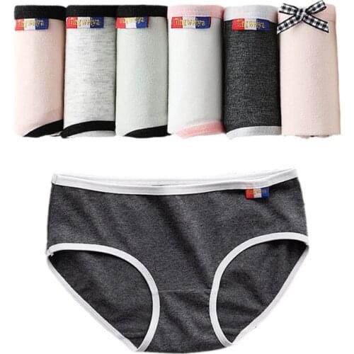 6Pcs/Lot Panties Womens Underwear Cotton Cueca Calcinhas Sexy Lingerie Woman Breathable Intimates Briefs for Girls Female