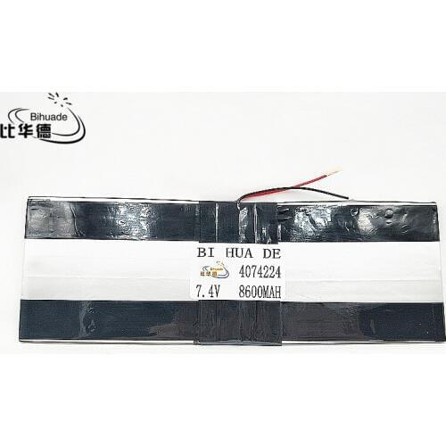 7.4V,8600mAH,[4074224] PLIB (polymer lithium ion battery ) Li-ion battery for tablet pc POWER BANK pipo cube cell phone