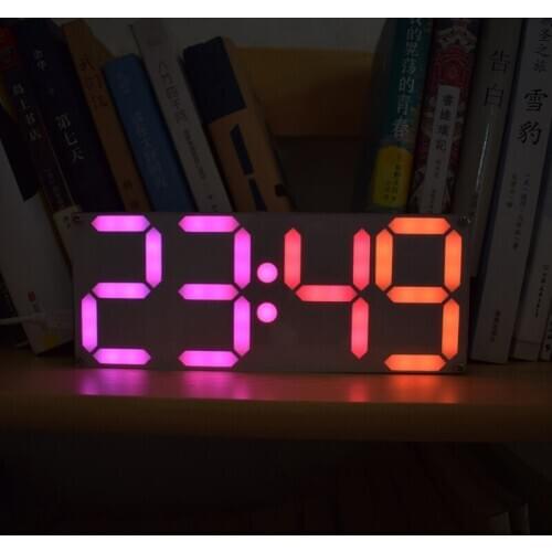 Large Rainbow Color Digital Tube DS3231 Clock DIY Kit With Customizable Colors Electronic kit Gift