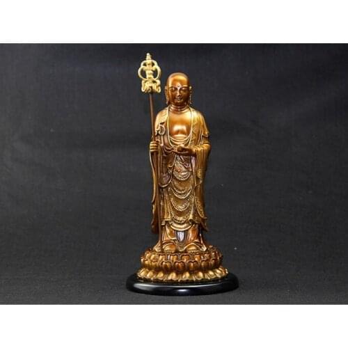 GOOD # Bless safe health magic weapon # office home house efficacious Protection # Jiuhuashan Ksitigarbha Bronze statue 27CM