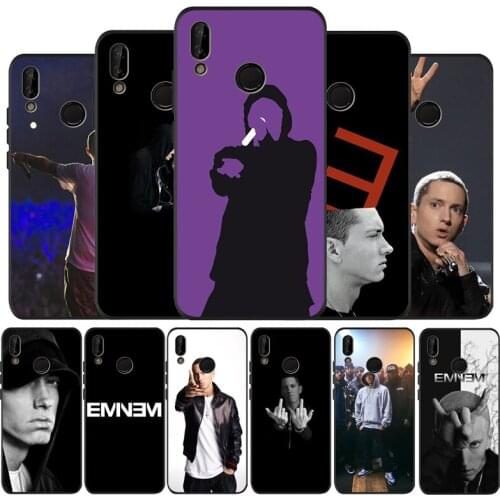 Eminem Mile Rap black Silicone soft Phone Case for huawei P40 P30 P20 P10 Pro P9 Lite Psmart 2019 Y6 Y9 cover