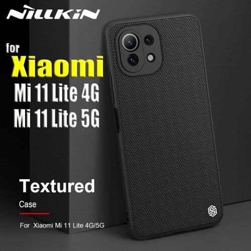 For Xiaomi Mi 11 Lite 5G Case Nillkin Textured Nylon Fiber Durable Soft Non-slip Shockproof Back Cover on Mi11 Youth 4G Capa
