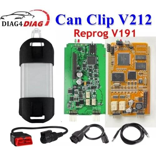 For Renault Can Clip V207 + Reprog V191 + Pin Extractor With NEC Relay Code Reader Full Chip PCB AN2131QC Diagnostic Interface