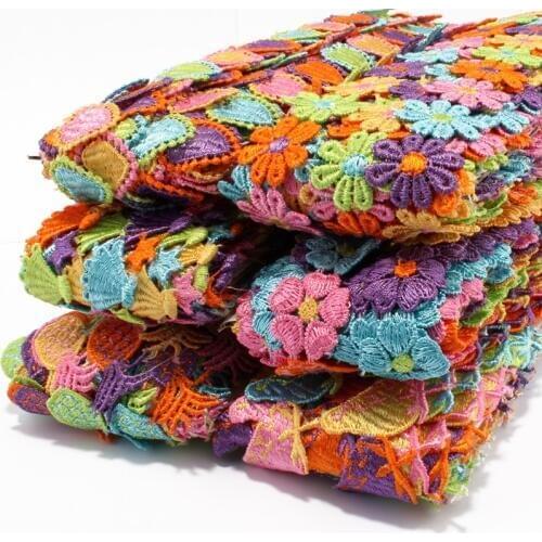 1pack=15yards Knit Non-stretch Lace Trim for Women Clothing Ornaments Weave Flower Lace Trim Ribbon for Girls Hair Accessories