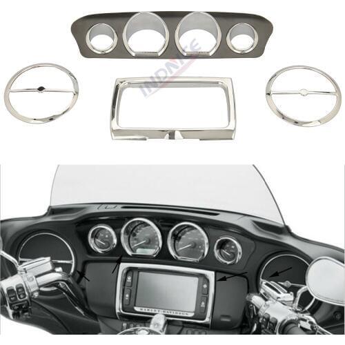 Chrome dashboards Inner Fairing Trim Kit For Harley Electra Glide Street Glide Ultra Limited 2014-2018