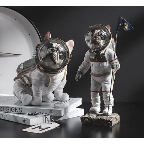 Art Space Dog Sculpture Astronaut Statues Abstract Resin Statue Modern Gifts Home Decor Living Room Desk Table Decoration Crafts