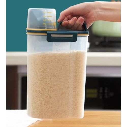 Kitchen Food Storage Container Rice Bucket Grains Insect-Proof Moisture-Proof Rice Storage Box Sealed Jar Kitchen Tool Organizer