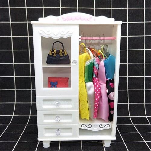 Doll toy white 24cm closet play house home furniture simulation large closet closet DIY closet shoe cabinet
