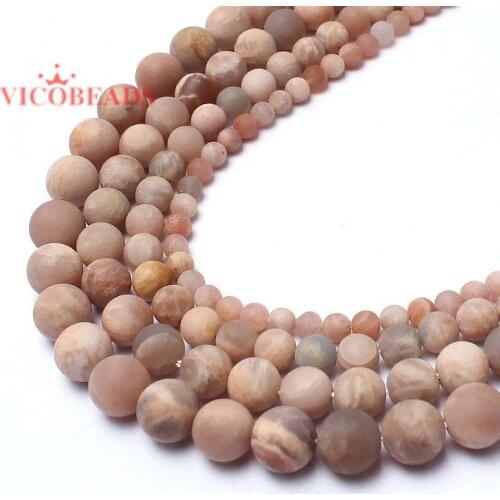 Natural Stone Forst Dull Polish Matte Sun Stone Round Beads 4 6 8 10 12mm Fit Diy Necklace Bracelet Jewelry Making