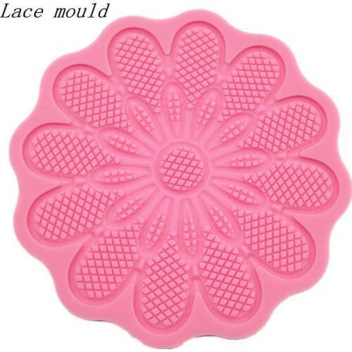 Wholesale Sugar mat Sunflower shape lace mold decoration for cake Silicone mold Fondant cake mold tools sugar lace mold