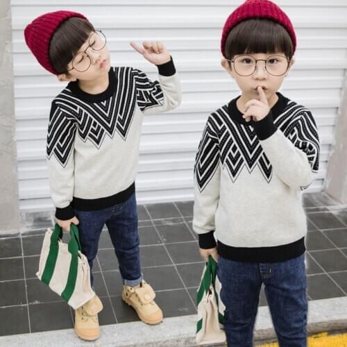 2019 Fall Boys Sweaters Casual Long Sleeve Knitted Pullovers Autumn Winter Kids Sweaters Christmas Children Clothing
