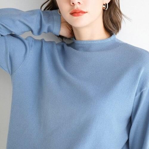 Casual Solid Cashmere Woman Sweaters Knitted Half turtleneck pullovers long sleeve loose knitted sweater women winter clothes