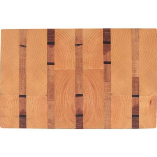 Soandora End Grain Cutting Board Ash Sapele 5 Short Edge Striped Pattern